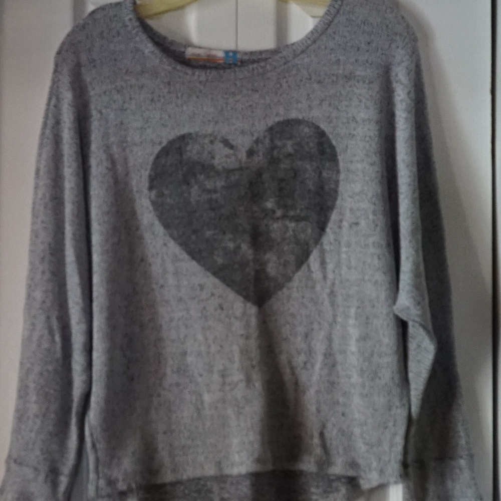 grey heart sweater